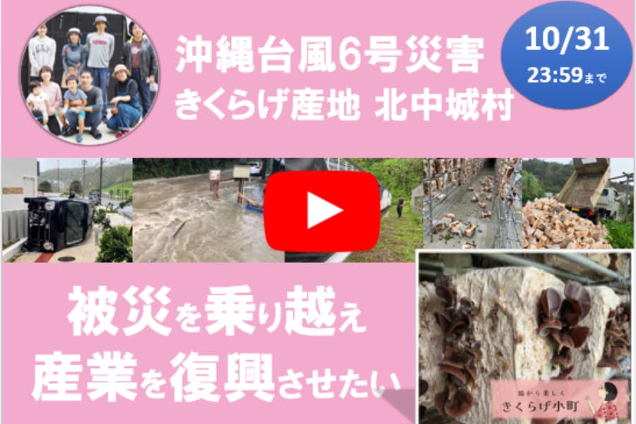 【きくらげ小町の復興プロジェクト】沖縄県 北中城村 台風６号被災