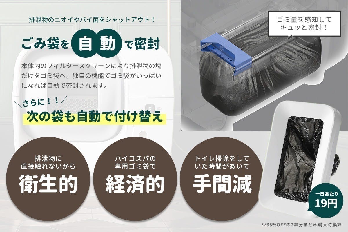 全自動スマート猫トイレ Furbulous Box 自動でゴミ袋セット - 猫用品