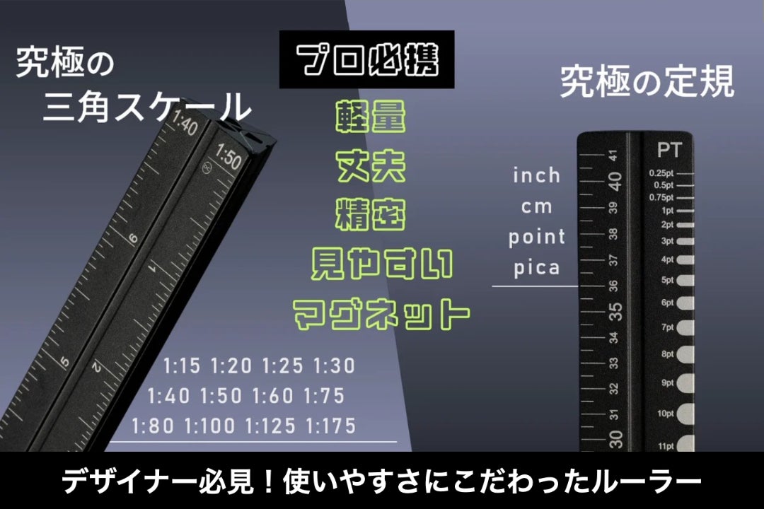 12種の尺度を持つ有能マグネット定規「T3 Ruler」が日本上陸 