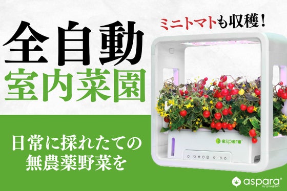 心と体を育む全自動室内水耕栽培キット【アスパラガーデン】ミニトマト種付き特別販売