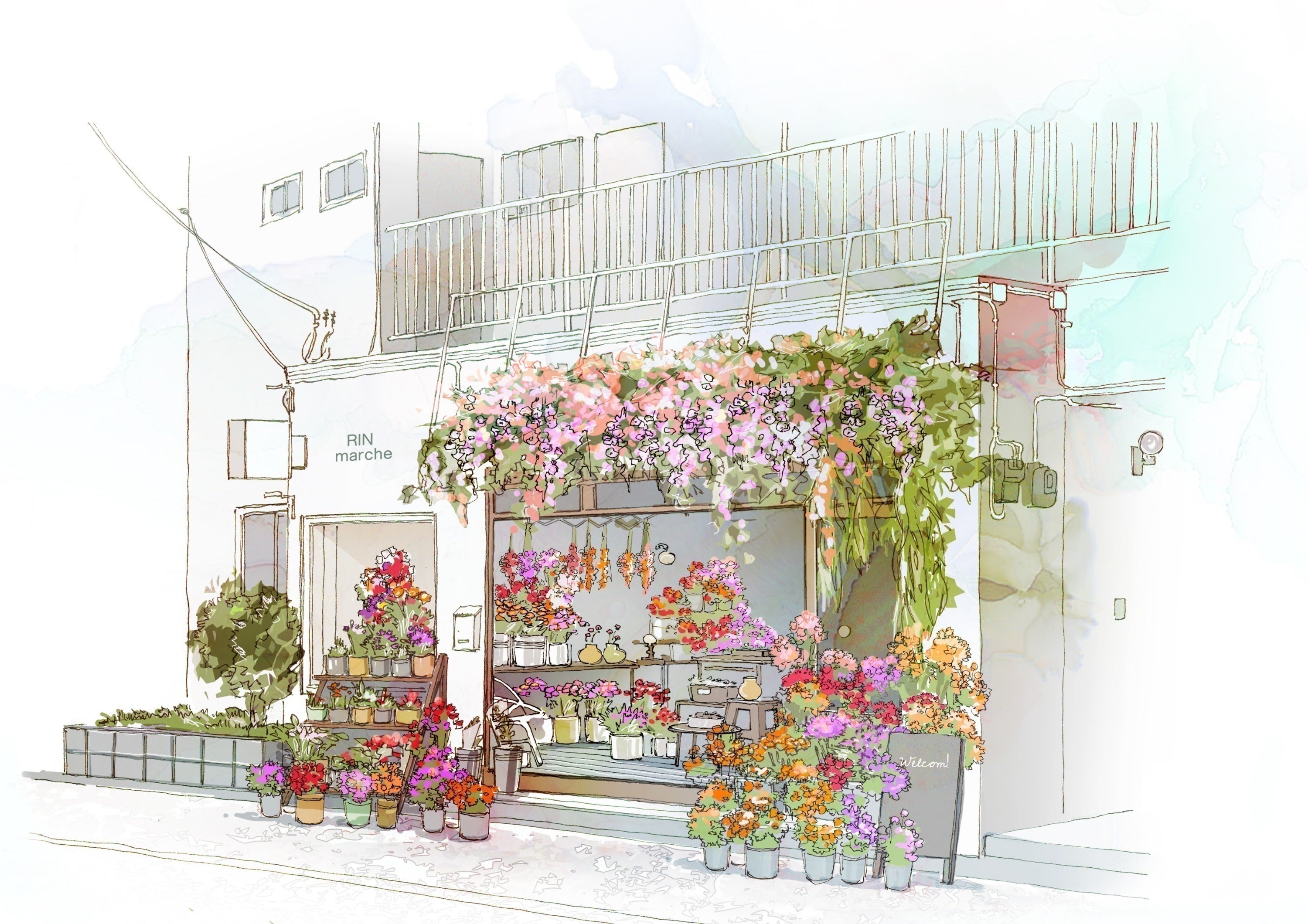 パリ7区・サックスブルトゥイユのマルシェで出会う新鮮な花 ポプリ 