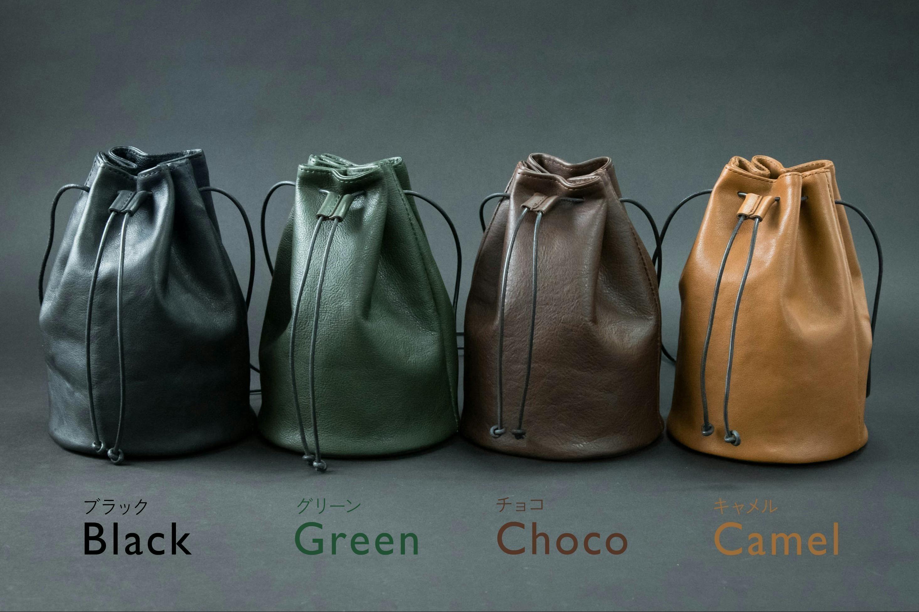 新進工房巾着レザーバッグ 新進工房巾着レザーバッグ