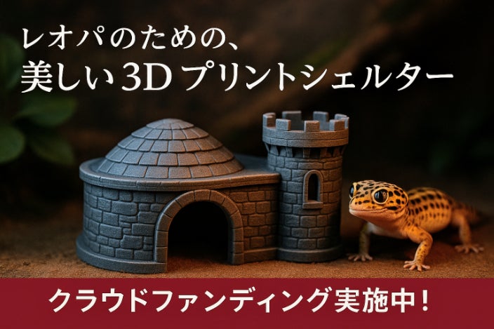 3Dプリントによる爬虫類用のシェルター、餌皿、水入れなどのインテリア
