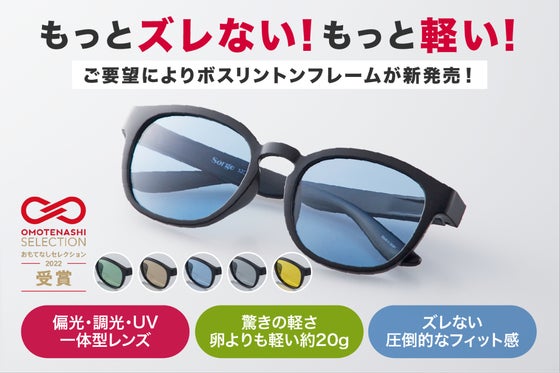 メガネ鯖江発【偏光・調光・UV 一体型レンズ】軽い・ズレないアウトドアサングラス