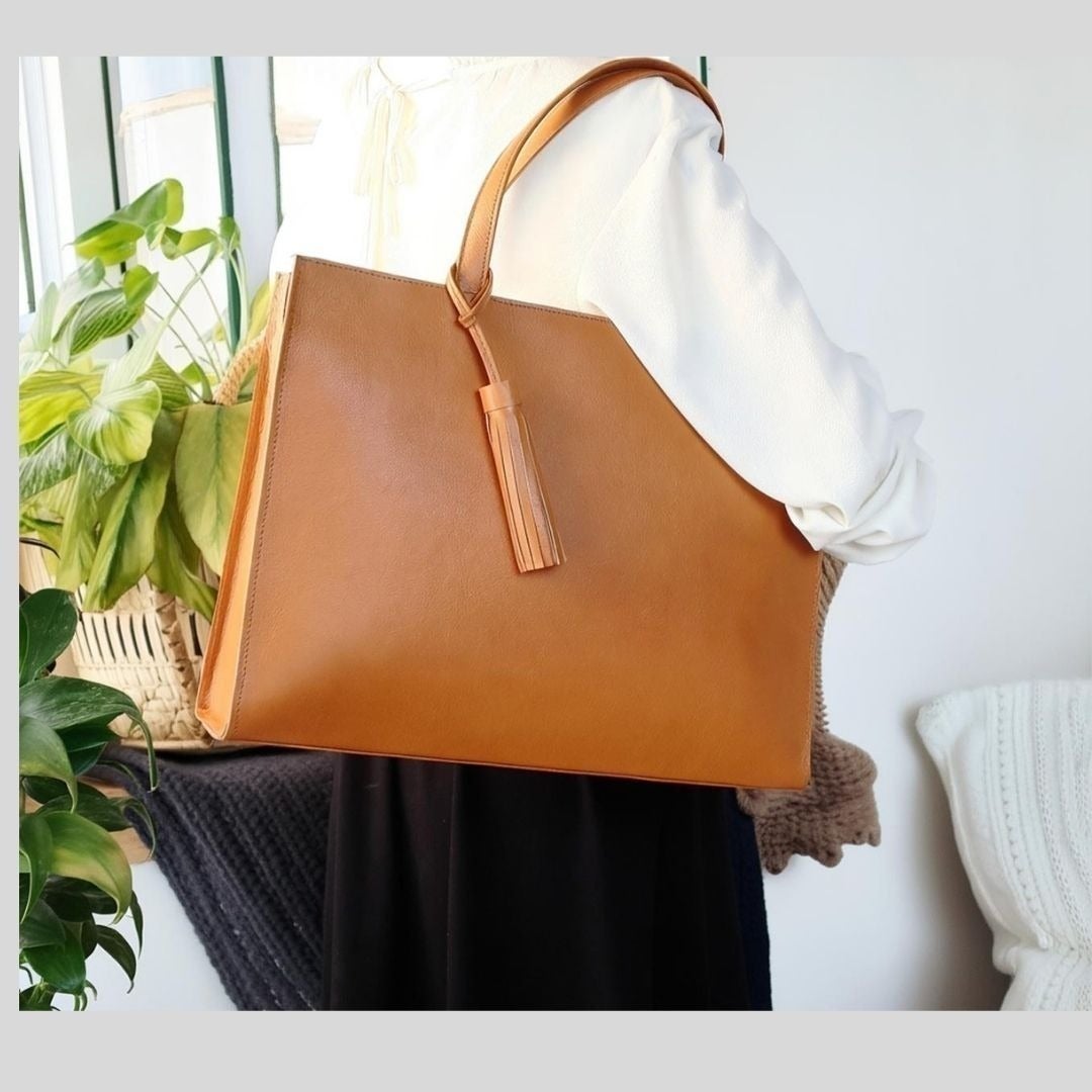 naoao.bag A4サイズ　トートバッグ　値下げします！ A4サイズしかくトートbag・ver2☆彡ブラウン・受注制作 - naoao.bag