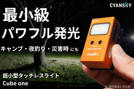 【45gで自在に固定】4WAYクリップ式親指サイズタッチレスライトCubeOne
