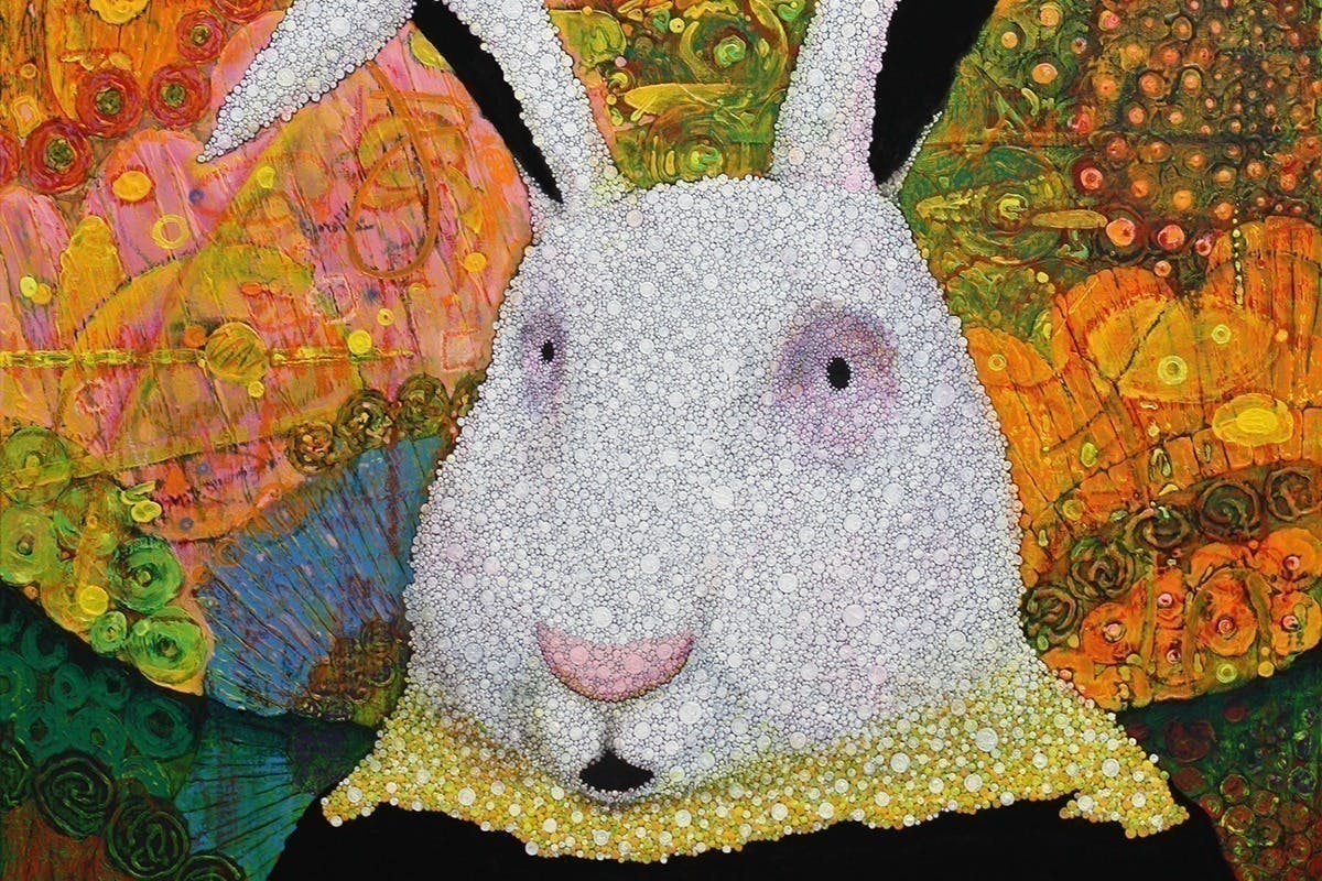 群馬・桐生で亡き父へ捧ぐ追悼展、代表作「月と太陽とウサギ」を世界