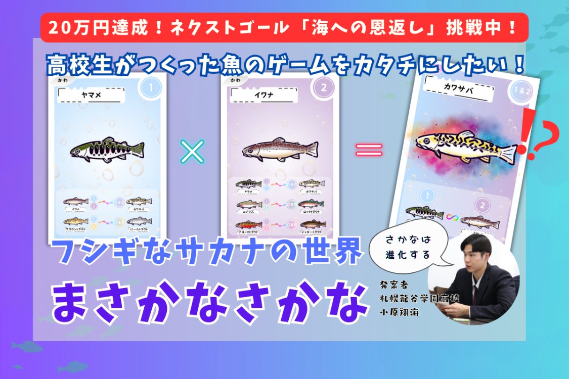 高校生が作成した「魚の交雑」をテーマにしたカードゲームをカタチに