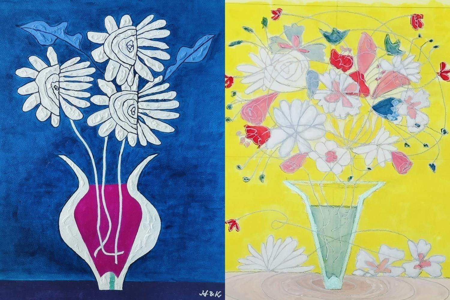 70歳からの挑戦！自然の美しい色 青と白の織りなす新しいア−トの個展