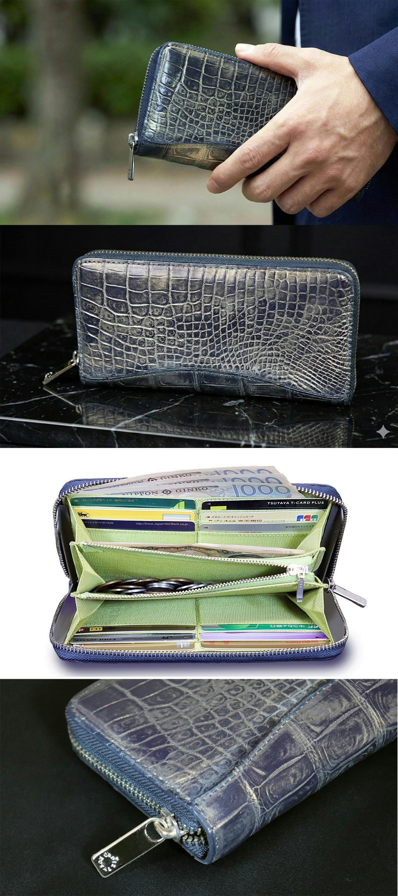 革業界16年の実績を結集し、本クロコダイル長財布を29,800円で製品化し