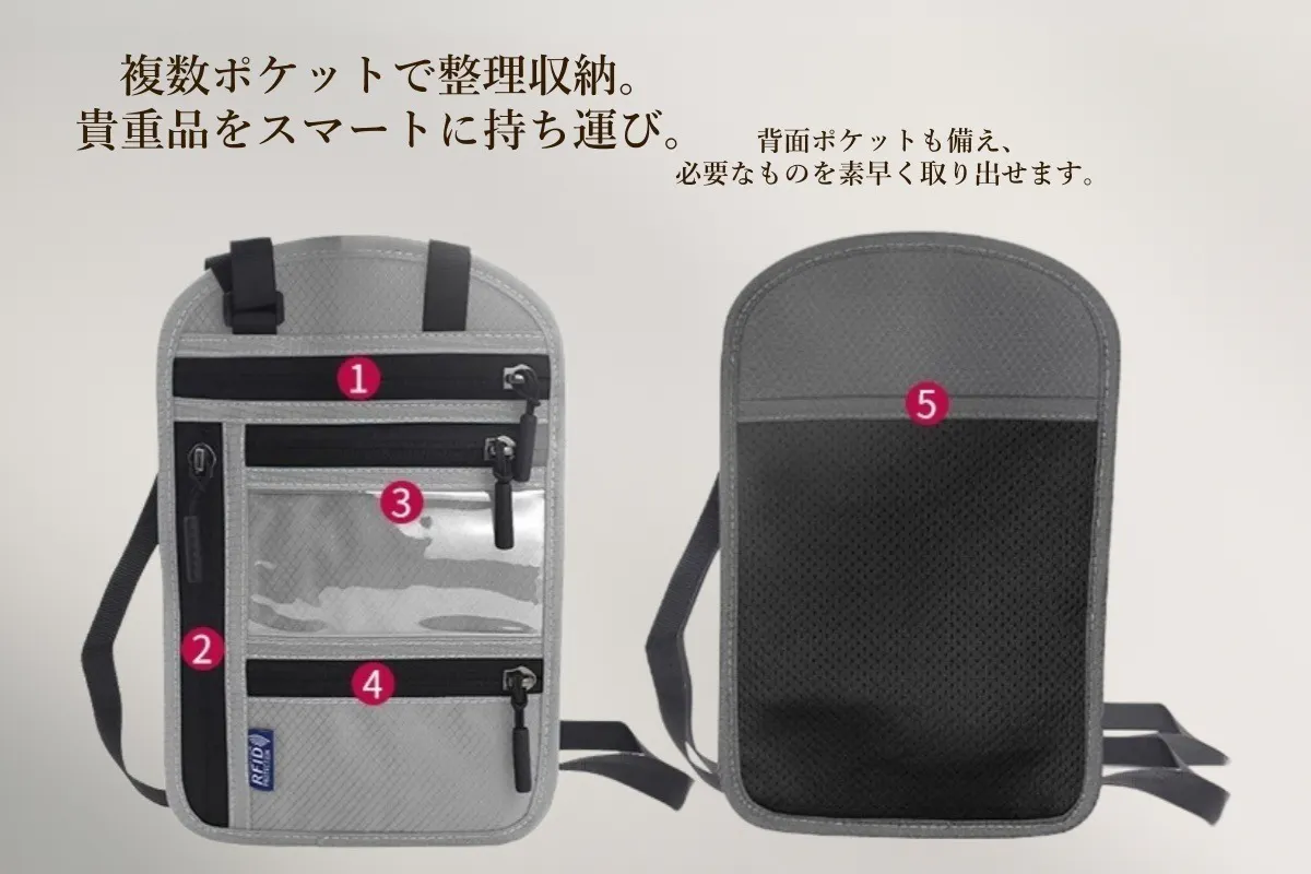 海外旅行の不安をゼロへ。90g超軽量×防犯RFID首掛けパスポートポーチ