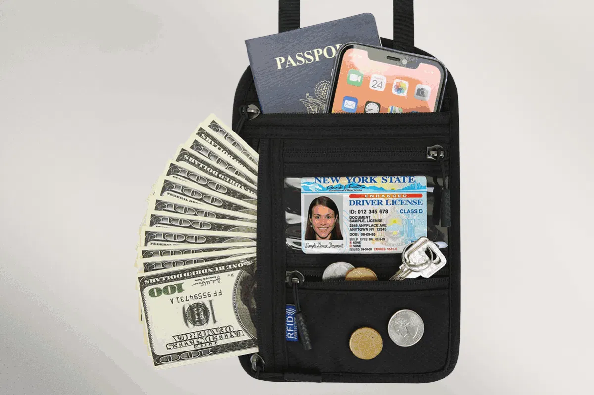 海外旅行の不安をゼロへ。90g超軽量×防犯RFID首掛けパスポートポーチ