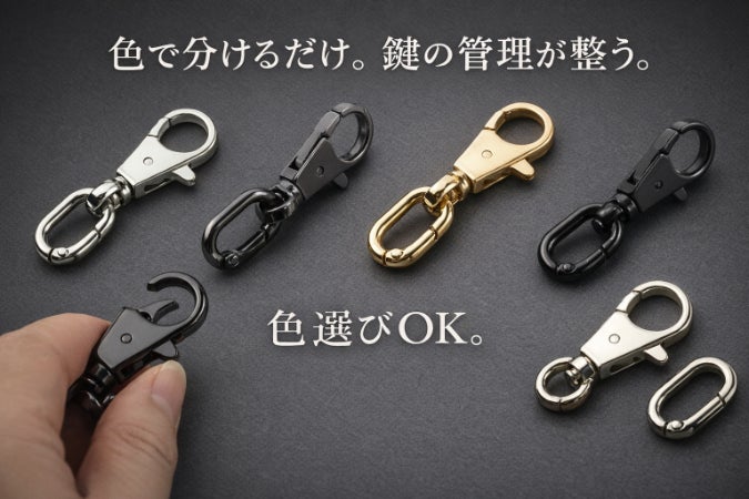 鍵もバッグも、迷わない。付け替えストレスを減らす回転フックセット