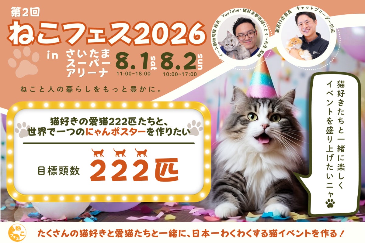 222匹の愛猫あつまれ！みんニャで世界にひとつの「にゃんポスター」を