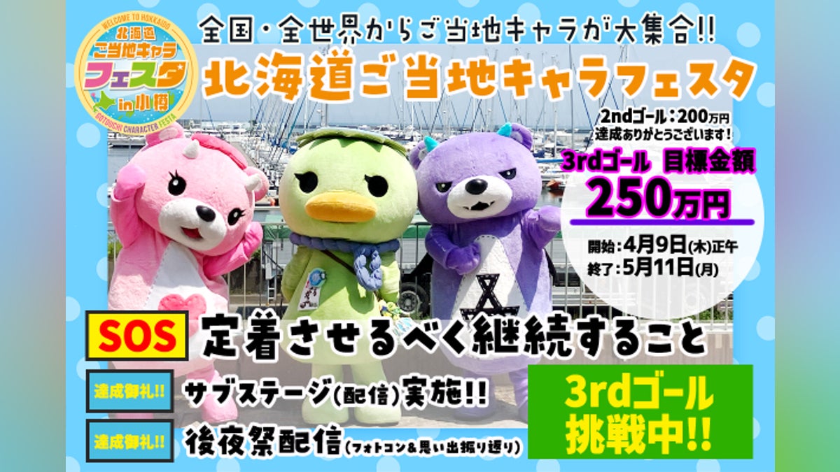 北海道ご当地キャラフェスタを地域活性イベントとして定着させたい 北海道ご当地キャラフェスタを地域活性イベントとして定着させたい