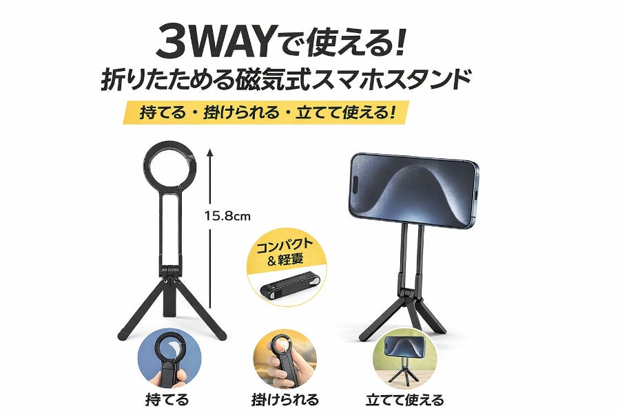 1台5役の折りたたみスマホリングスタンド「RINGOD」 - CAMPFIRE