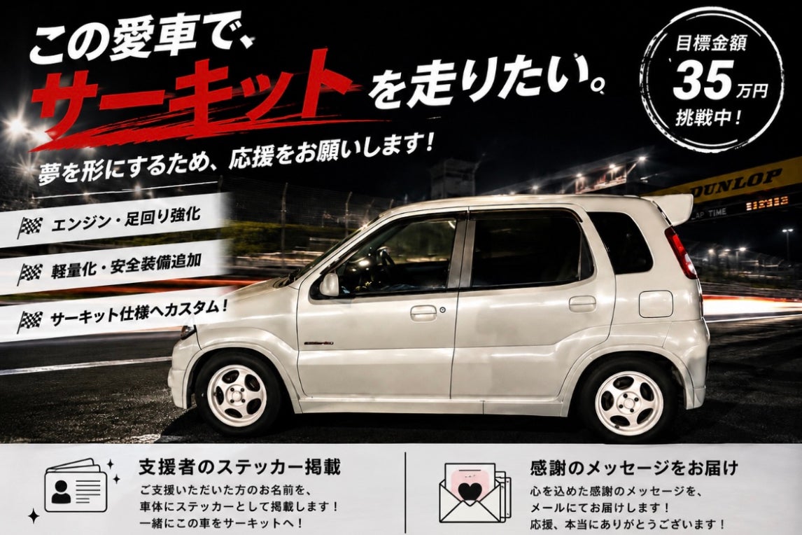ボロいKeiワークスをよみがえらせ、サーキット初走行を実現したい