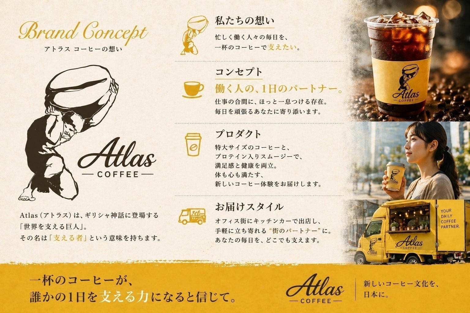 働く人の1日を支える】大容量×低価格のファストドリンク文化を日本に 働く人の1日を支える】大容量×低価格のファストドリンク文化を日本に