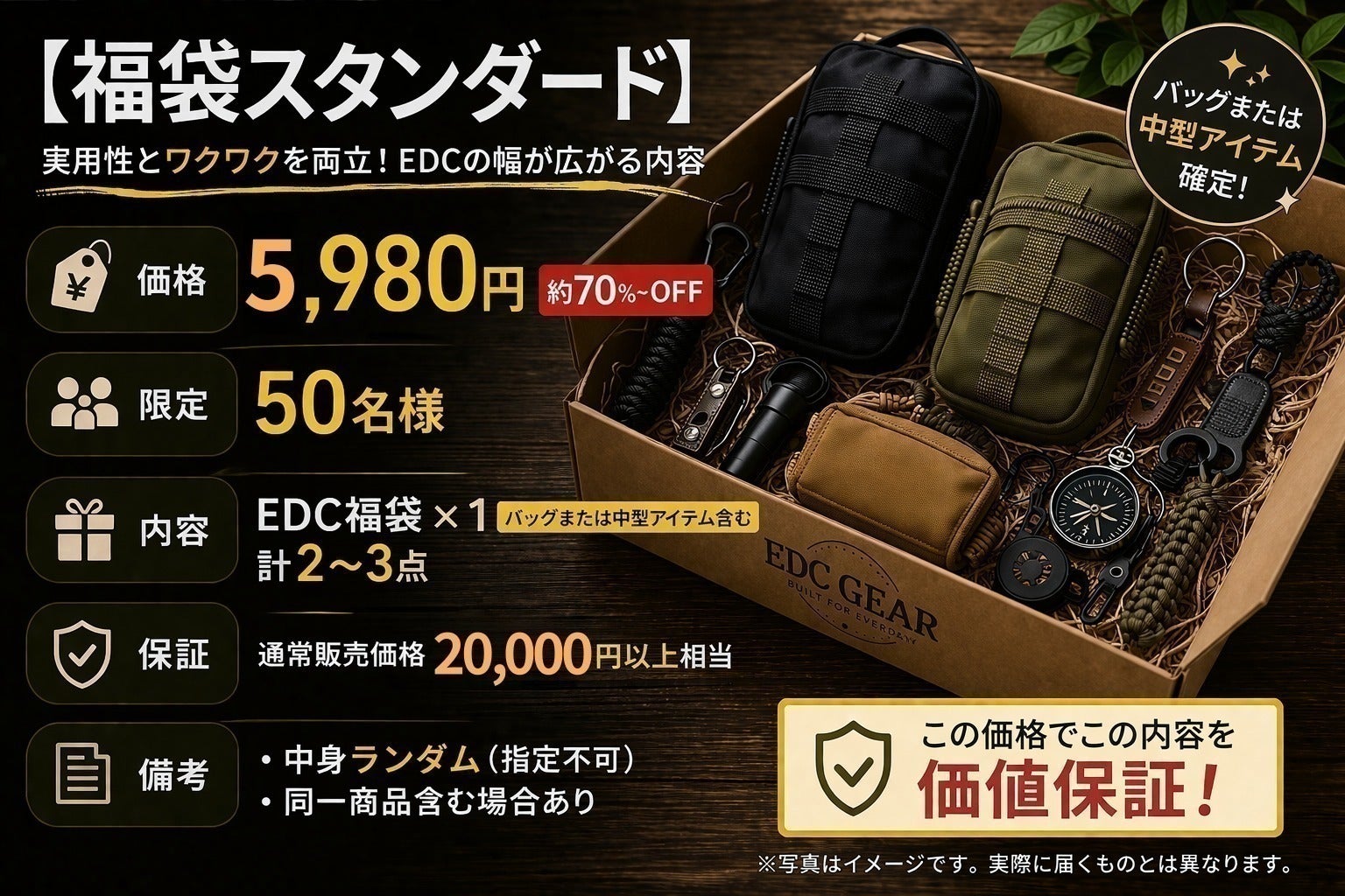 訳ありでも価値はそのまま。EDC福袋 - CAMPFIRE (キャンプファイヤー)