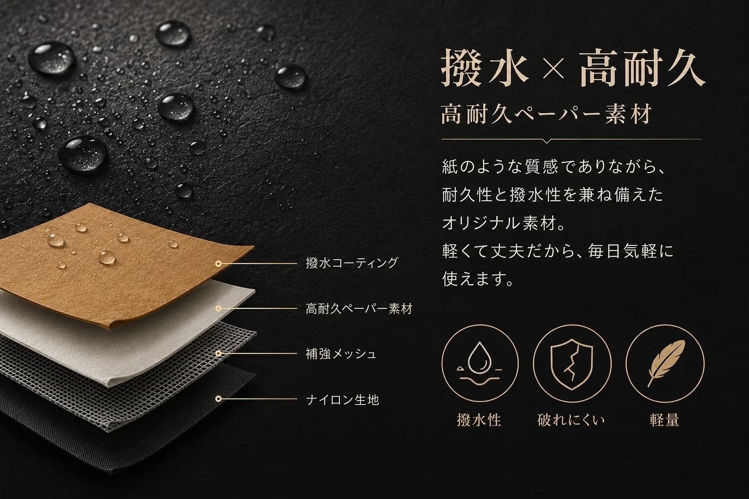 紙のように軽い。撥水高耐久ペーパー素材ショルダーバッグ - CAMPFIRE