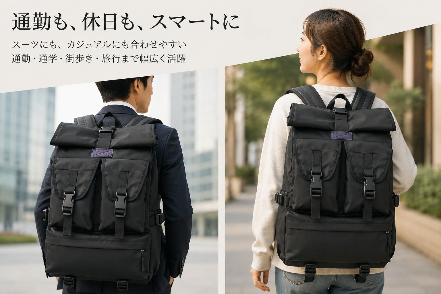 大容量をスマートに背負う黒バックパック - CAMPFIRE (キャンプファイヤー)