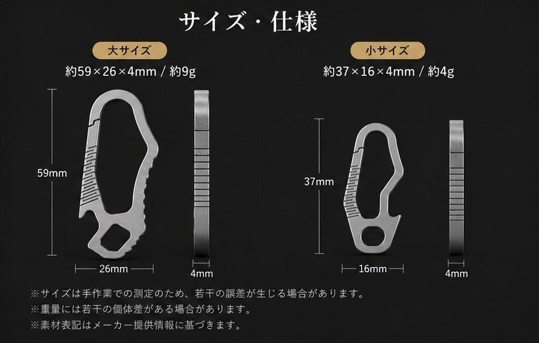 メーカー正規品　WANWU EDC チタン合金 伴身骨フルセット 新品未開封 軽くて丈夫。鍵も小物もスマートに携帯できるチタン合金EDCキーリング
