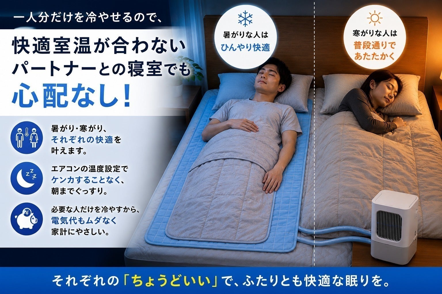 電気冷却マット 水冷マットレス 160×140cm , 【公式通販】