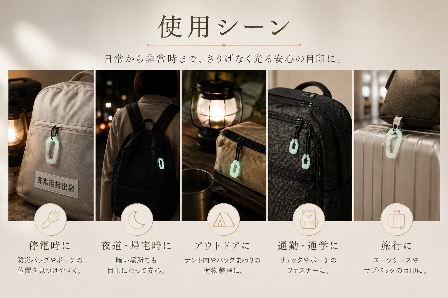 暗い場所でも、見つけやすい蓄光EDC - CAMPFIRE (キャンプファイヤー)