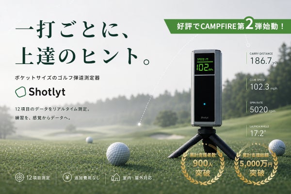 ★極美品★ Shotlyt 弾道測定器 本体 累計5,000万円突破】一打を可視化。ゴルフ弾道測定器「Shotlyt」第2弾