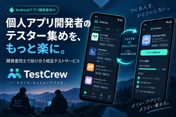 個人Android開発者が、テスター探しで開発を止めずに済む環境を広げたい。