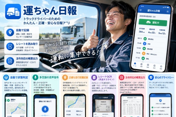手書き日報地獄を終わらせる!完全オフライン・アカウント不要の乗務記録AIアプリ