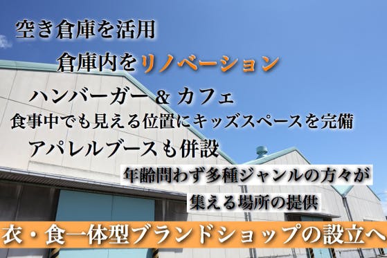 空き倉庫を活用した衣食一体型ショップの設立へ Campfire キャンプファイヤー