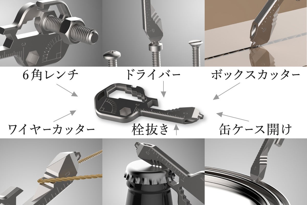 キーサイズに16+ 以上の機能をコンパクトに凝縮 多機能マルチツール