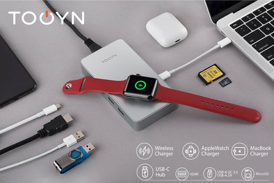 Apple製品の充電はこれ1つ!革新的なUSB-Cハブ付き充電器 : Tooyn
