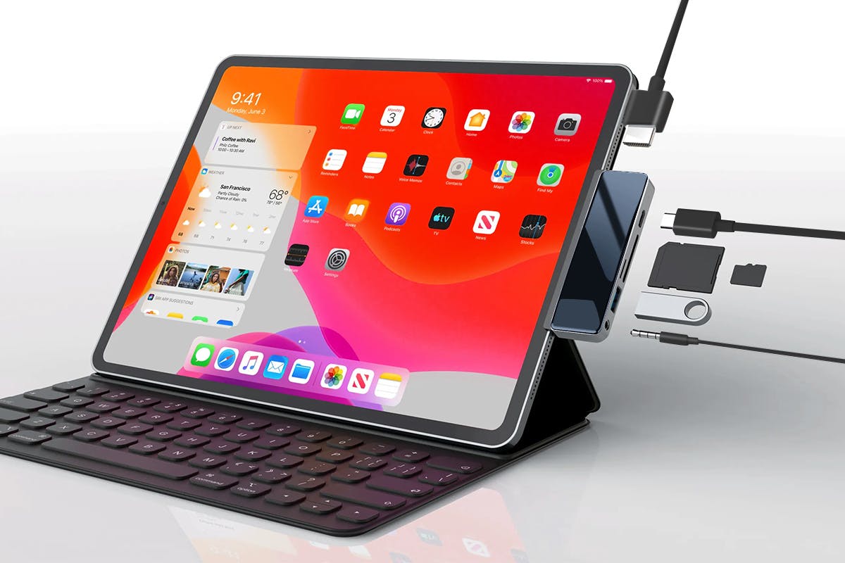 iPad Proのために作られた超コンパクトモバイルUSB-Cハブ６in１