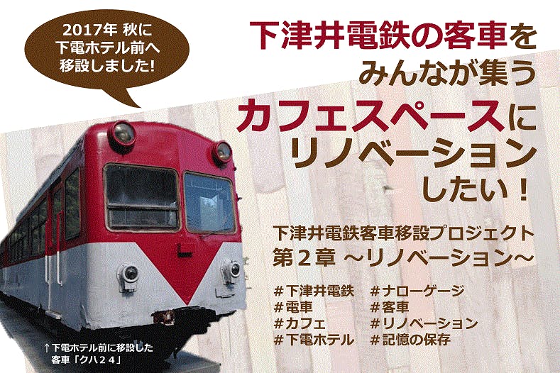 移設した下津井電鉄の客車をカフェにリノベーションしたい