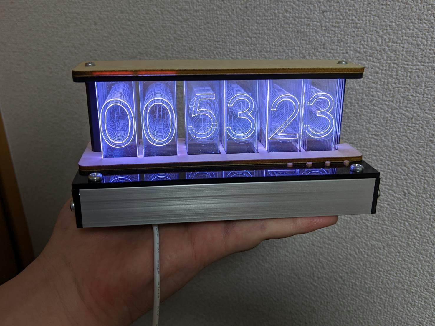 DIY ニキシー管風アクリル置き時計 組み立てキット - CAMPFIRE