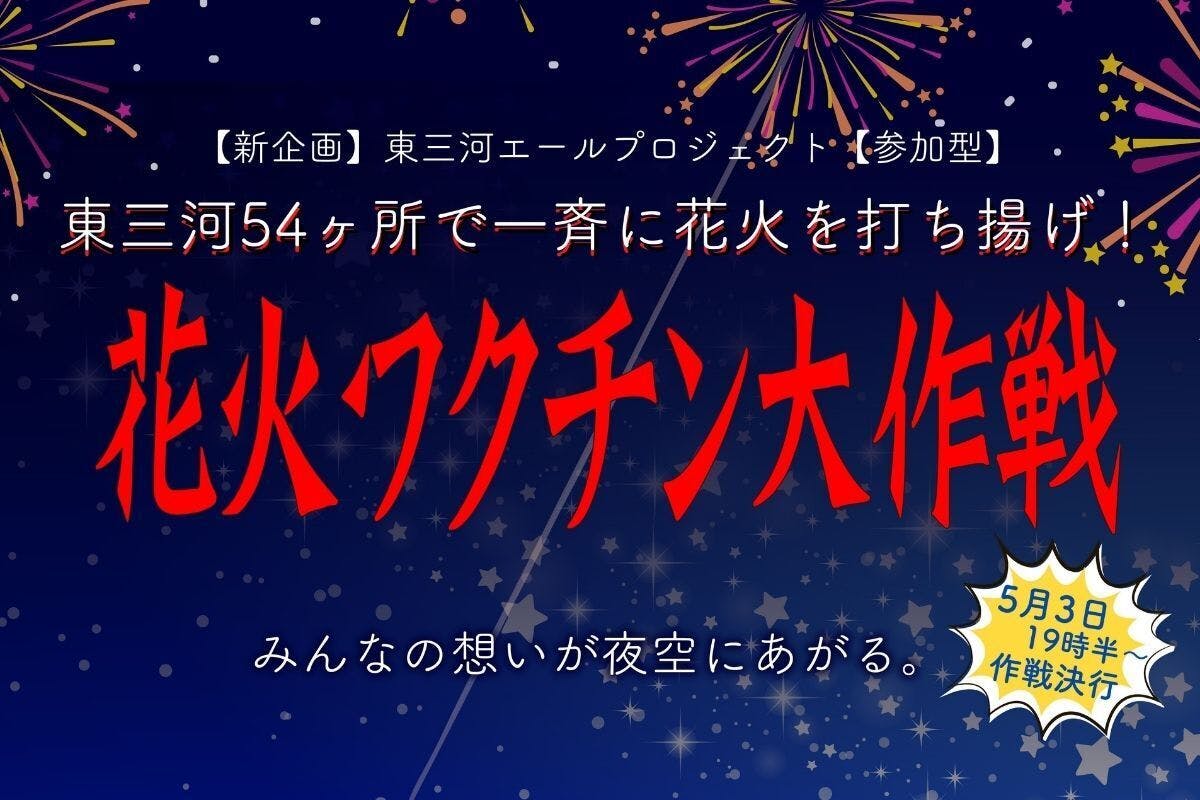 東三河全域で一斉に 花火ワクチン大作戦 最大4000発の花火を打ち上げたい Campfire キャンプファイヤー 東三河全域で一斉に 花火ワクチン大作戦 最大4000発の花火を打ち上げたい Campfire キャンプファイヤー