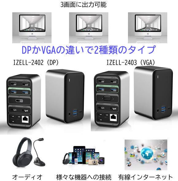 15in1ドッキングステーション。3つのディスプレイに出力！マルチディスプレイ。 - CAMPFIRE (キャンプファイヤー)