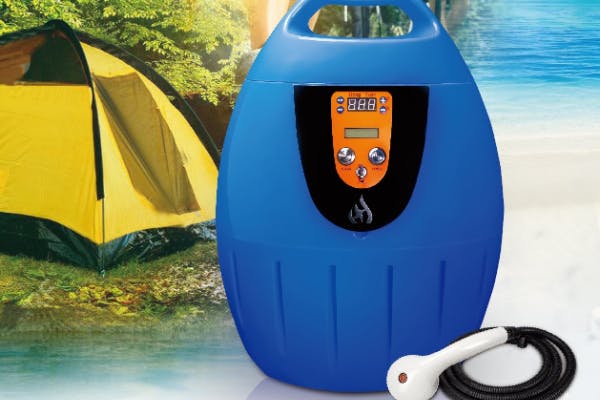 アメリカでの特許取得 アウトドアでも温かいシャワーを ポータブル給湯器 Campfire キャンプファイヤー