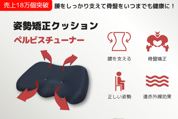 骨盤・姿勢矯正クッション 温熱機能付き 健康用品 骨盤・姿勢矯正クッション 温熱機能付き
