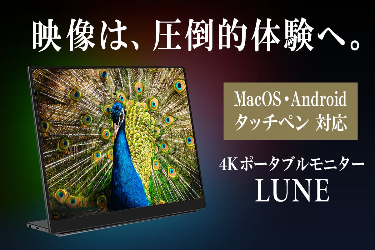 LIVXIA LUNE モバイルディスプレイ 4K タッチパネル 15.6インチ 