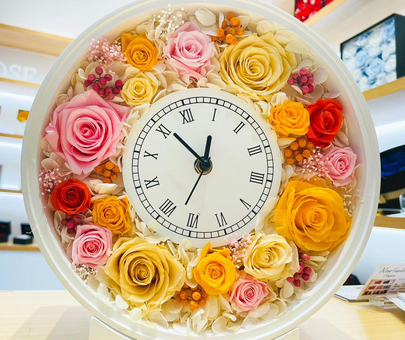 プリザーブドローズの花時計 で癒しの時間を届けたい Campfire キャンプファイヤー プリザーブドローズの花時計 で癒しの時間を届けたい Campfire キャンプファイヤー