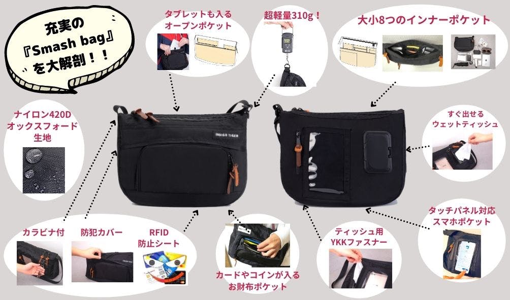 子供とのお出かけも手ぶらで 9個のポケット搭載 財布付き多機能ショルダーバッグ Campfire キャンプファイヤー 子供とのお出かけも手ぶらで 9個のポケット搭載 財布付き多機能ショルダーバッグ Campfire キャンプファイヤー