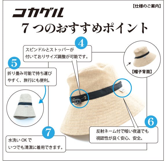 新技術！体感温度マイナス10℃の涼しさ。太陽光を跳ね返す帽子