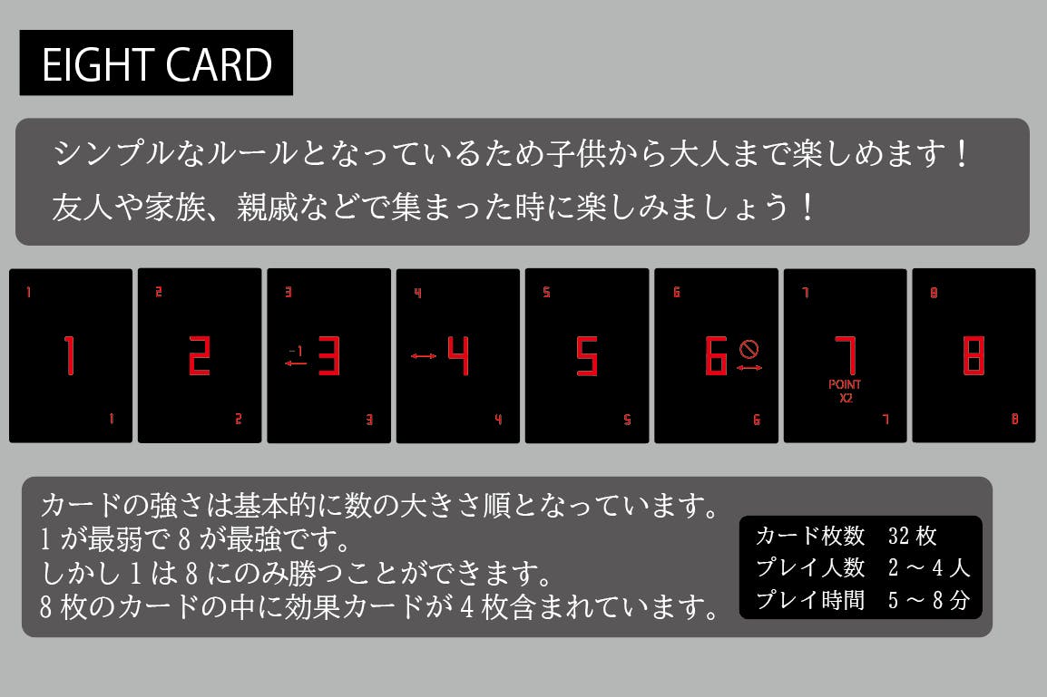 大学生考案 シンプルな心理戦 オリジナルカードゲーム Eight Card Campfire キャンプファイヤー