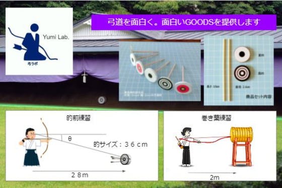 弓ラボ（Yumi Lab.）　弓道のおもしろグッズを商品化　巻藁練習用的の商品化