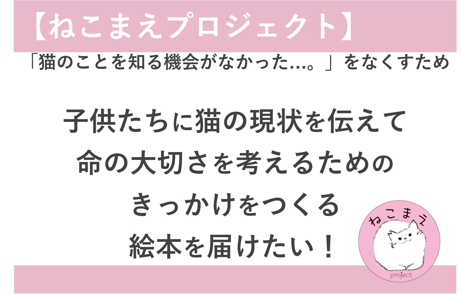 ねこまえプロジェクト 猫と暮らす前に読む絵本を子供たちに届けたい Campfire キャンプファイヤー