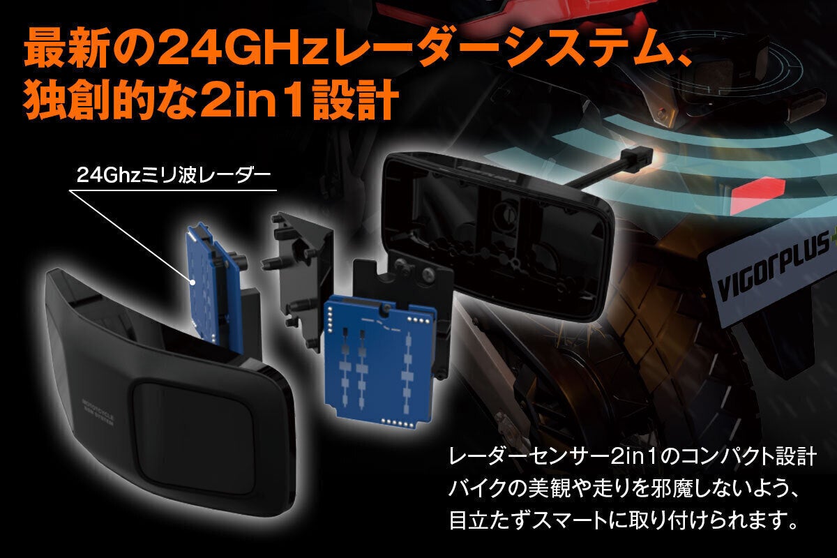左右後方の死角をカバー！バイク用BSM（ブラインドスポットモニター