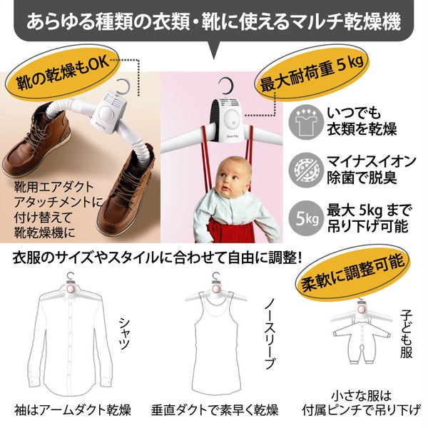 Smartfrog 旅先などで濡れた靴や服を乾燥させるコンパクトハンガー乾燥機 Campfire キャンプファイヤー Smartfrog 旅先などで濡れた靴や服を乾燥させるコンパクトハンガー乾燥機 Campfire キャンプファイヤー